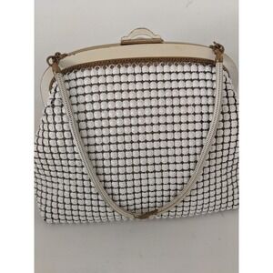 Vintage Oroton White Beaded Gold Clasp Clutch Purse Bag Wallet RARE